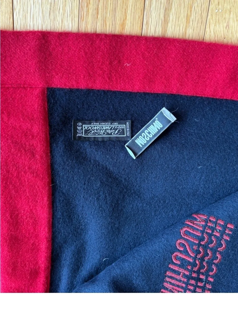 NWOT Moschino Throw Blanket 100% Lambswool Made in Italy